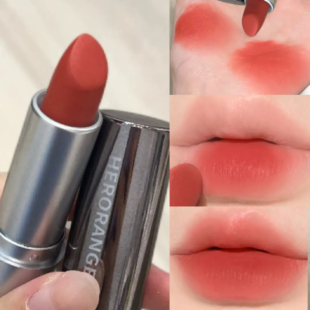 Herorange Matte Lipstick Velvety Non-Drying Transfer-Proof Fit All Skin Tones Daily Date Makeup