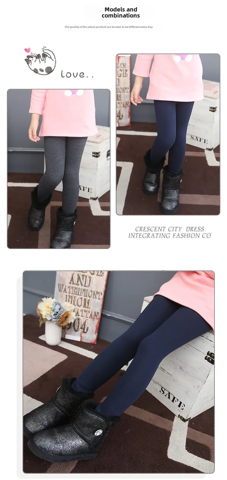 Mädchen Leggings Kinder Kleidung Winter Mädchen Fleece Leggings Thermo Hosen Warme Kinder Einfarbig Einfache Casual Hosen – Detail 14