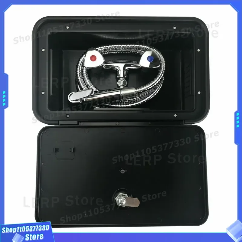 Portable Outdoor Shower Case for RV Camper Boat Black Lockable Storage Box External Accessories Waterproof Travel Essentials