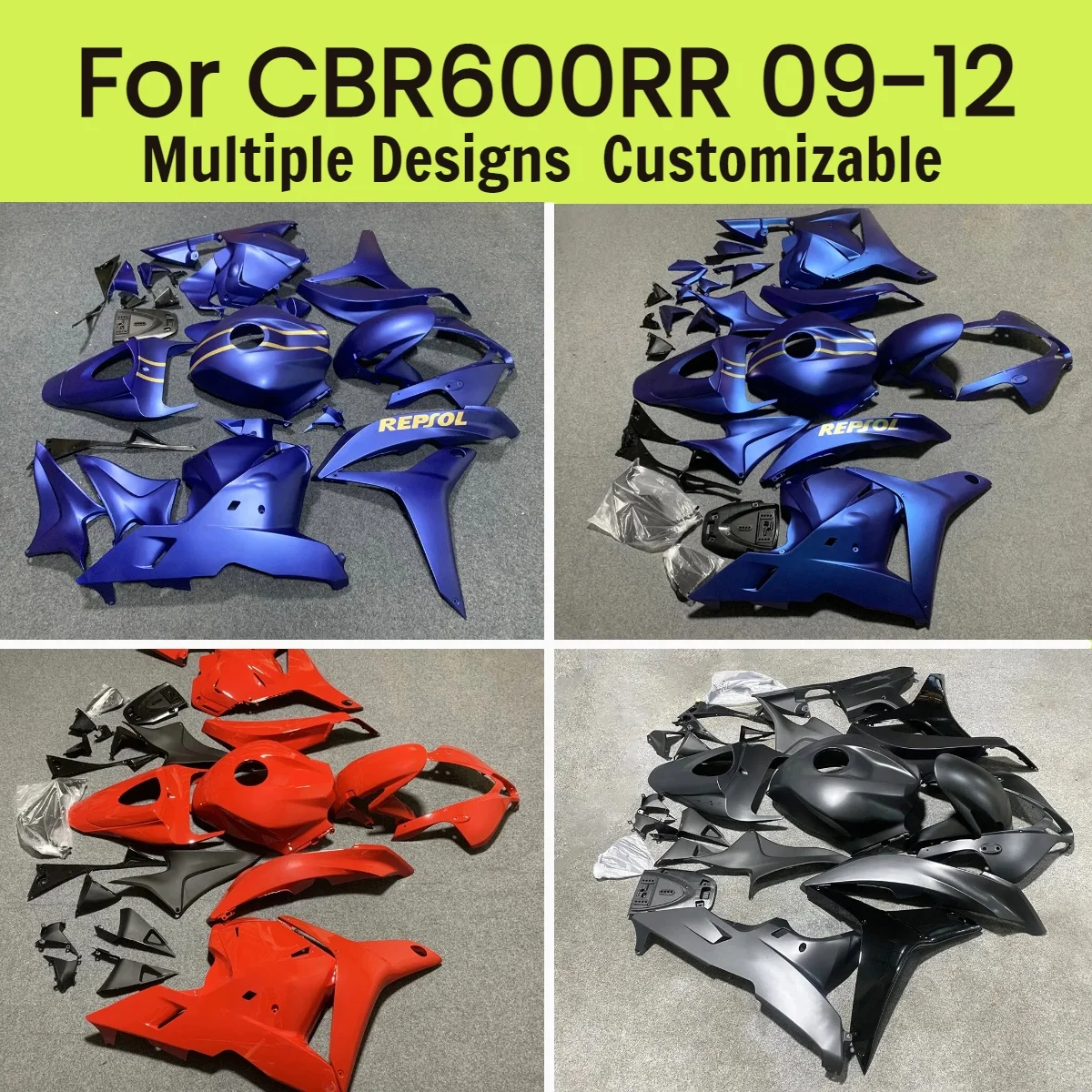 

For Honda CBR600RR 2009-2012 Injection Fairings CBR 600RR 09-12 Motorcycle Accessories Fairing Cover Parts Kit