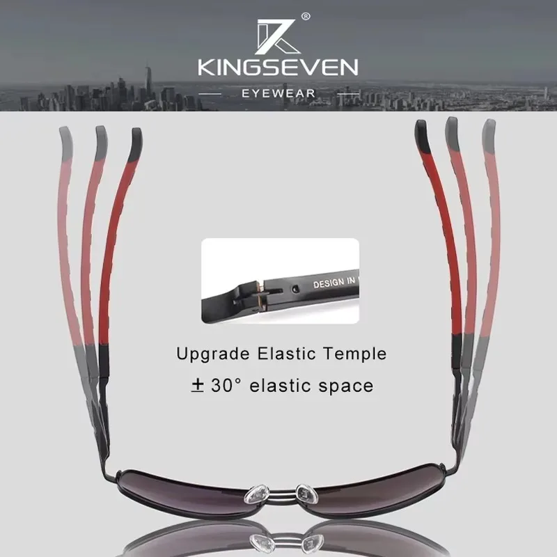 KINGSEVEN العلامة التجارية الكلاسيكية الطيار الرجال النظارات الشمسية المستقطبة UV400 HD عدسة فاخرة الرجعية نظارات للقيادة النساء إطار كبير النظارات