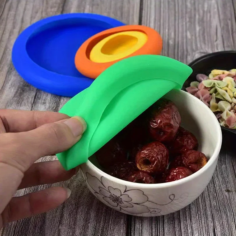 Silicone fresh-keeping cover 4-piece household sealed cover Refrigerator food fresh-keeping cover Flexible stretchable