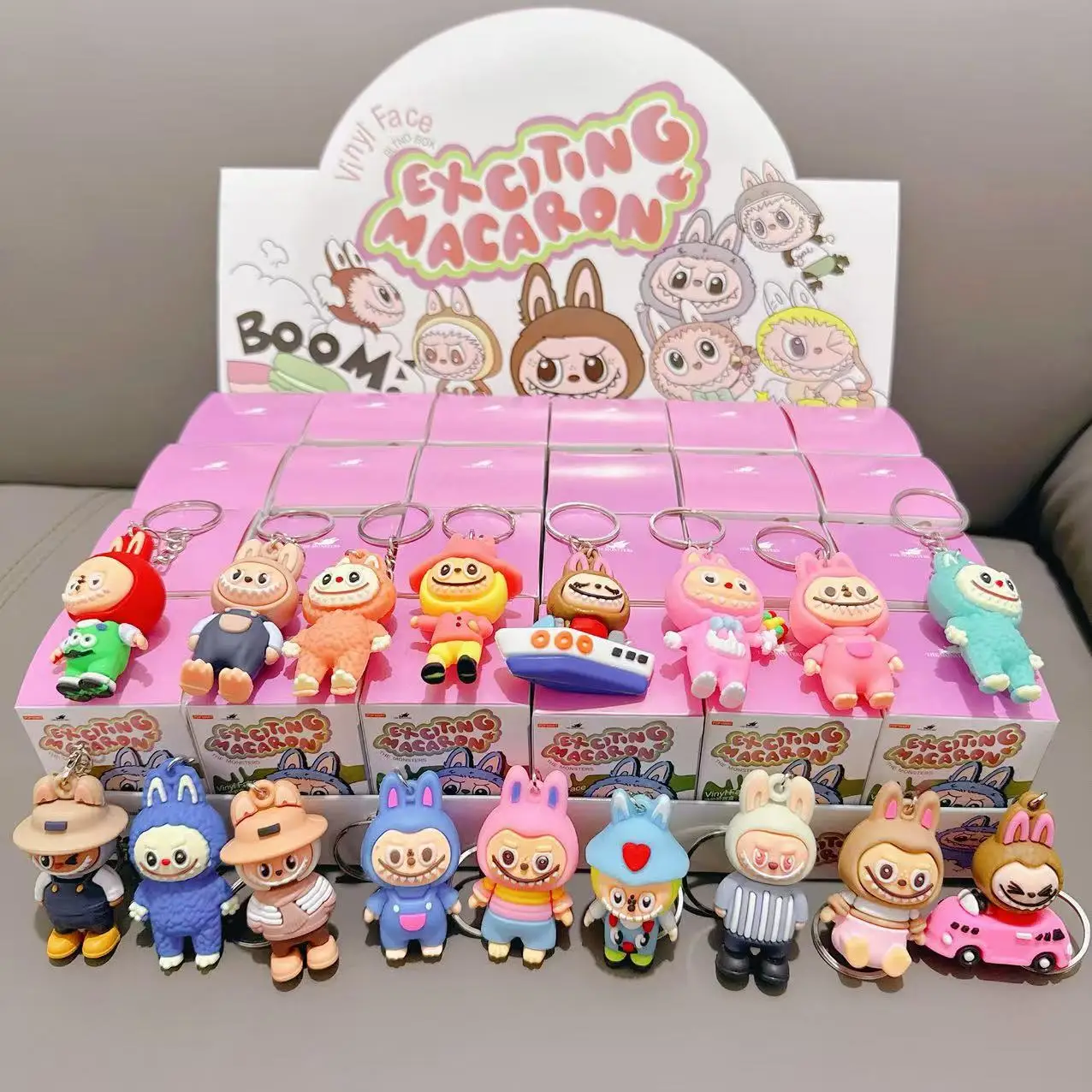 

Labub party blind box figure game, the same mini cartoon doll pendant toy blind box 24 boxes