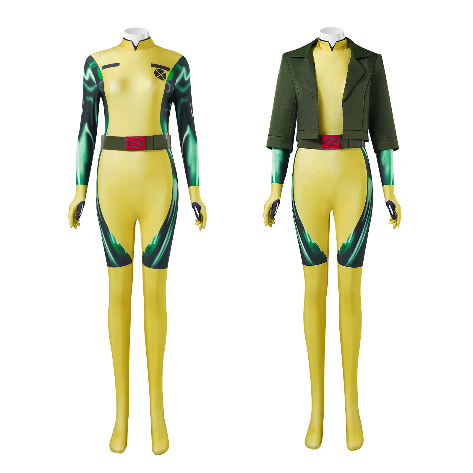Костюм для косплея MARVEL X-Men97 Rogue, супергеройский костюм Анны Мари, боди, пальто, женская одежда для Хэллоуина, костюмы
