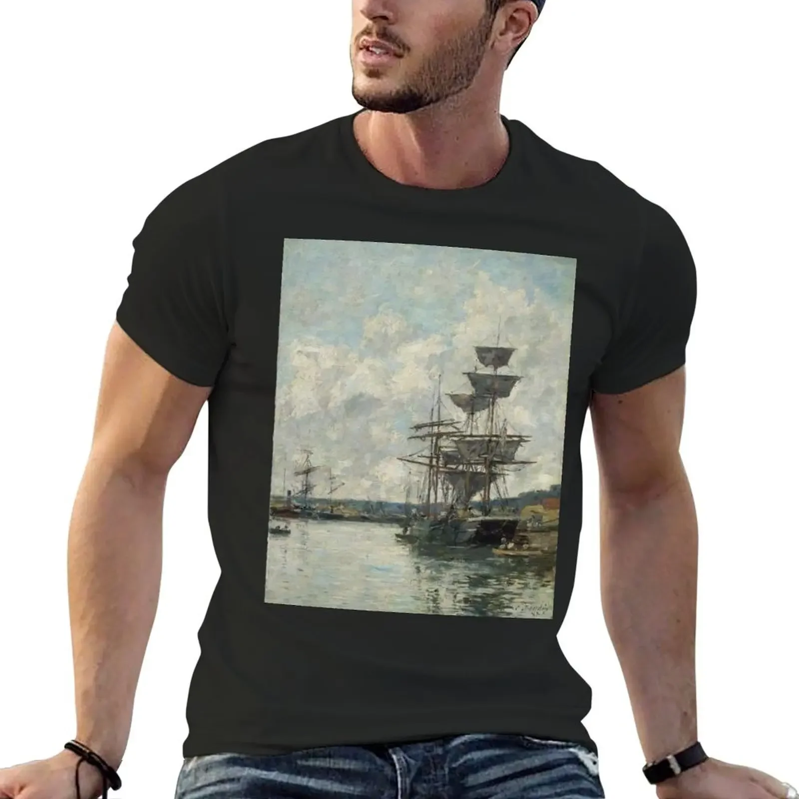 Ships at Le Havre - Eugene Boudin T-Shirt vintage t shirts plain cute tops vintage t shirt men