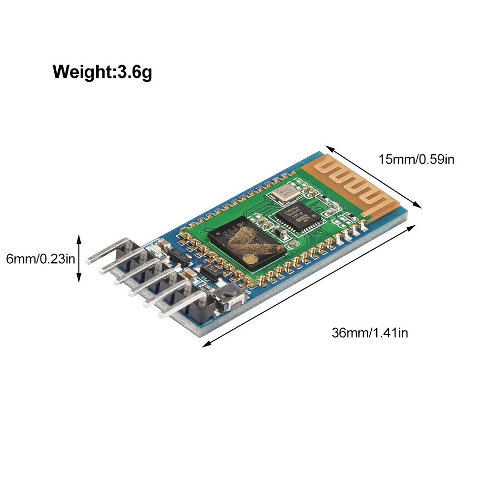 HC-05 Master-Slave 6Pin Anti-Reverse, Integrated Bluetooth Serial Pass-Through Module, Wireless Serial for Arduino