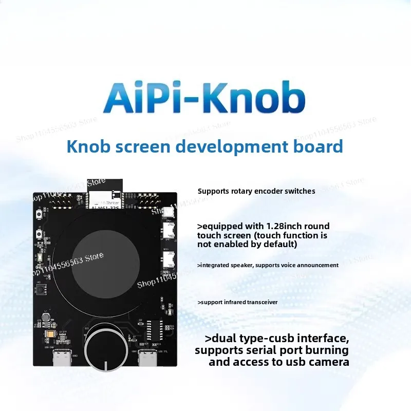 

1.28-inch Rotary Encoder Display Board, Open-Source Hardware with IR Receiver and Audio Output