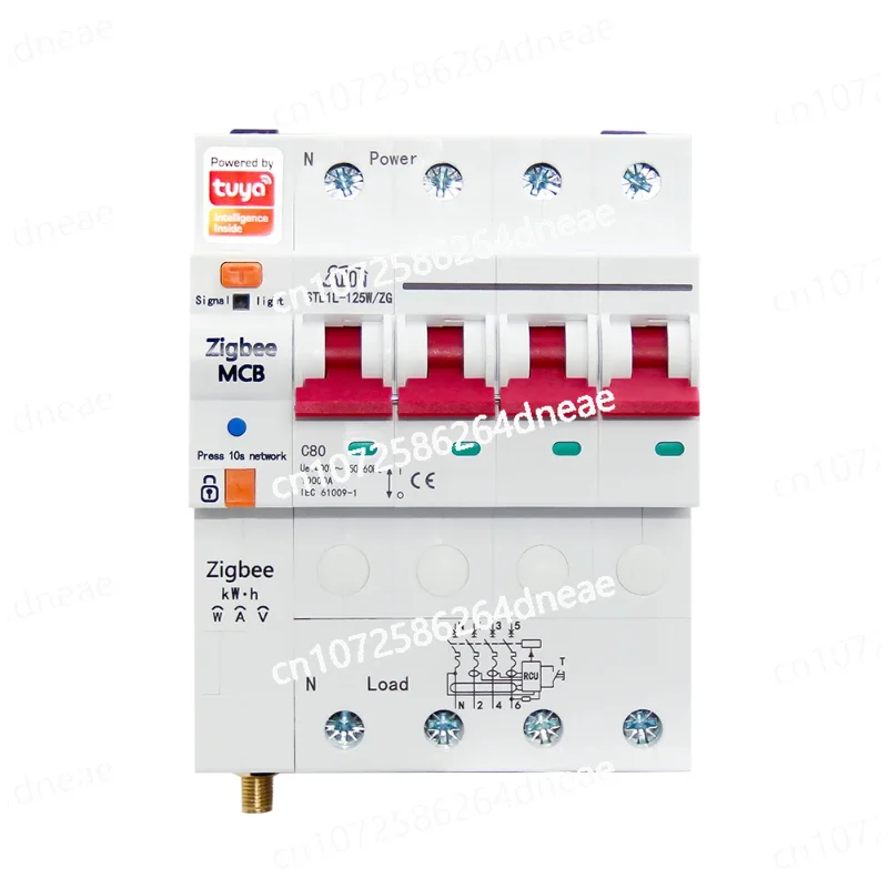 Tuya Zigbee Smart Circuit Breaker 4P 80A Din Rail SwitchTimer Module Smart Life App Voice Control Support Alexa Google Home A