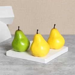 6 PCS, Artificial Pear Models, Simulation Fake Fruits, Home Restaurant Fruit Tray Party Decoration, Photography Props