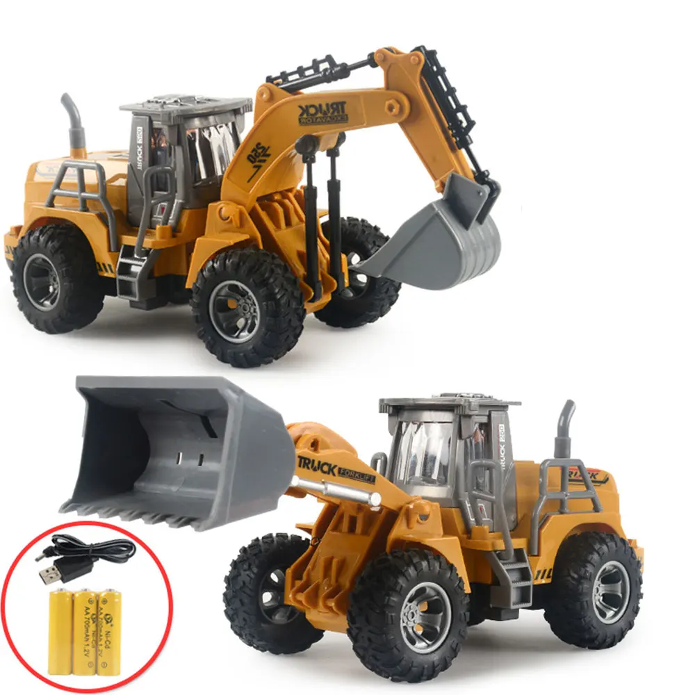 Mini Remote Control Bulldozer RC Trucks Electric Vehicle Toys 1:32 Engineering Car Excavator Model Children's Educational Gift