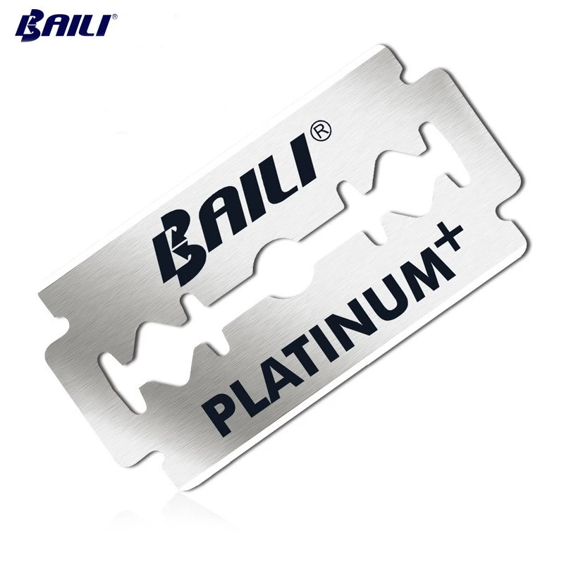 BAILI Men's Razor Shaver Blades Barber Super Sharp Double Edge Platinum Stainless Steel for Beard Hair Shaving BP007x2 10pcs