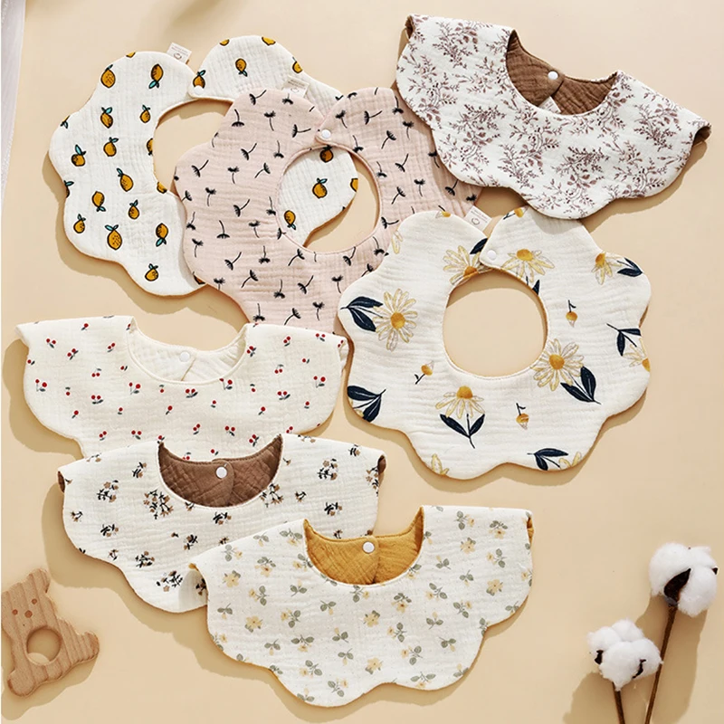 Waterproof Baby Feeding Drool Bib Infants Two-sided Usable Saliva Towel Soft Cotton Burp Cloth For Newborn Toddler Kids Bibs