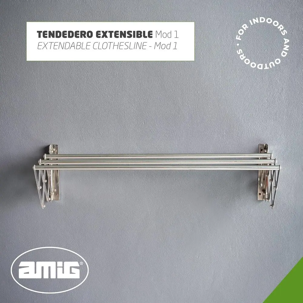 Aluminum Clothesline with Stainless Steel Screws - Durable for Indoor and Outdoor Use, Easy to Install, 80x14x3 cm