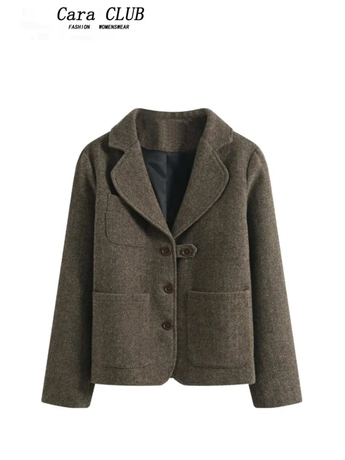 

Женский шерстяной костюм больших размеров CaraCLUB, свободный крой для похудения, высококачественный весенний кардиган, корейский кардиган из полиэфирного волокна