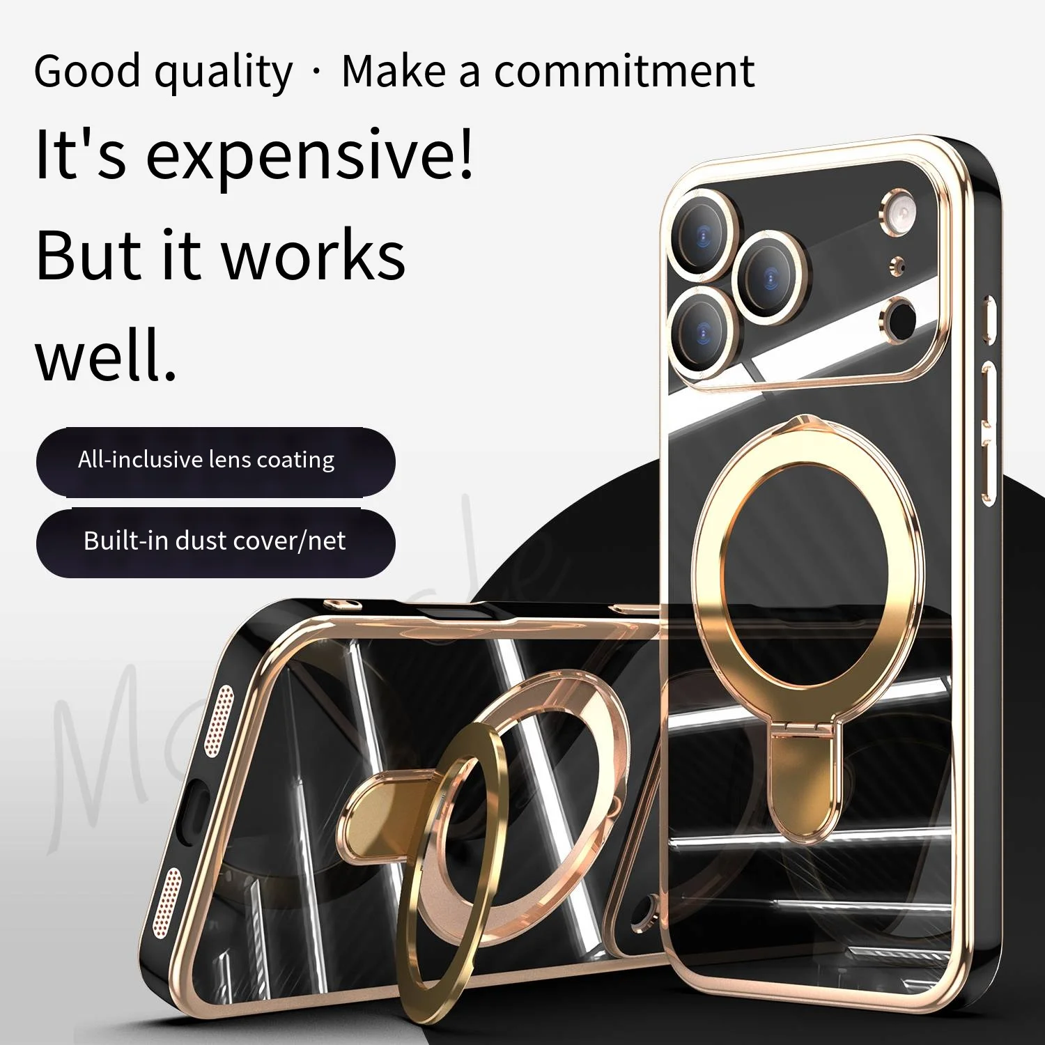 Estuche Magnético Ultrafino 360 ° Soporte de anillo de metal giratorio para iPhone 17 16 15 14 13 12 Pro Max protección completa para cubierta Magsafe