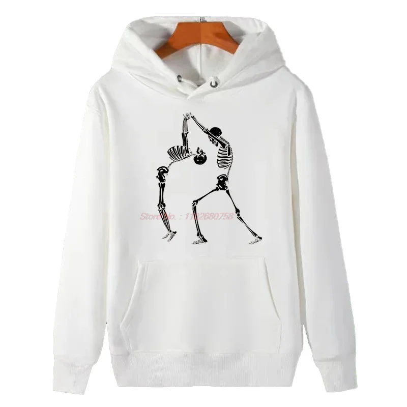 Fashion Winter Thick Sweater Hoodie Skeletons Dancing Funny Graphic Hooded Sweatshirts Suitable For All Ages Men's Sweat-Shirt