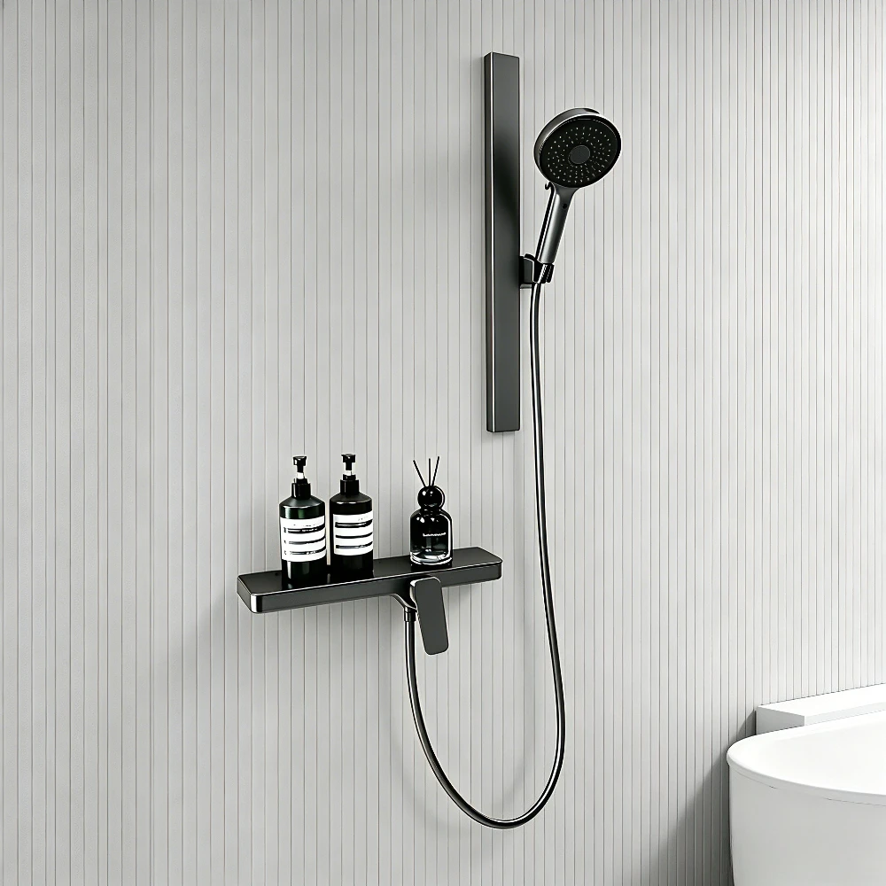 Single Ways Water Outlet Bathroom Shower Set Wall Mounted Bathroom Shower Faucet Set Rainlfall Pressurized Shower System Set