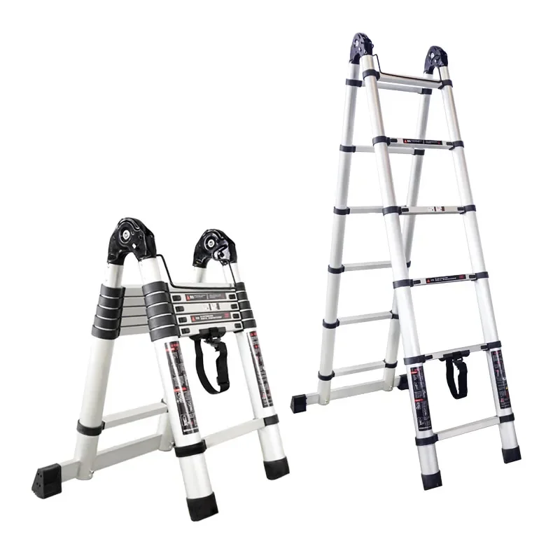 Adjustable Length Folding Aluminium Ladder Telescopic Engineering Extension Step Ladder