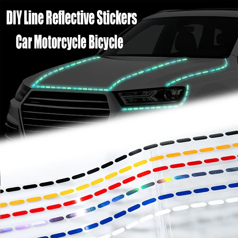2PCS Reflective Stripe Sticker Car Motorcycle Wheel Rim Decal 23.62in Self Adhesive Night Visible DIY Auto Decoration
