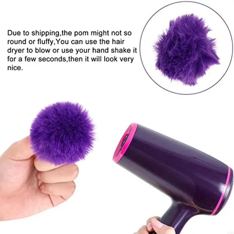 M76B 30 Pieces Colorful Pom Poms Fur Ball with 30 Pieces Keychain and 30 Pieces Tassels for DIY Hats Shoes Bags Accessories