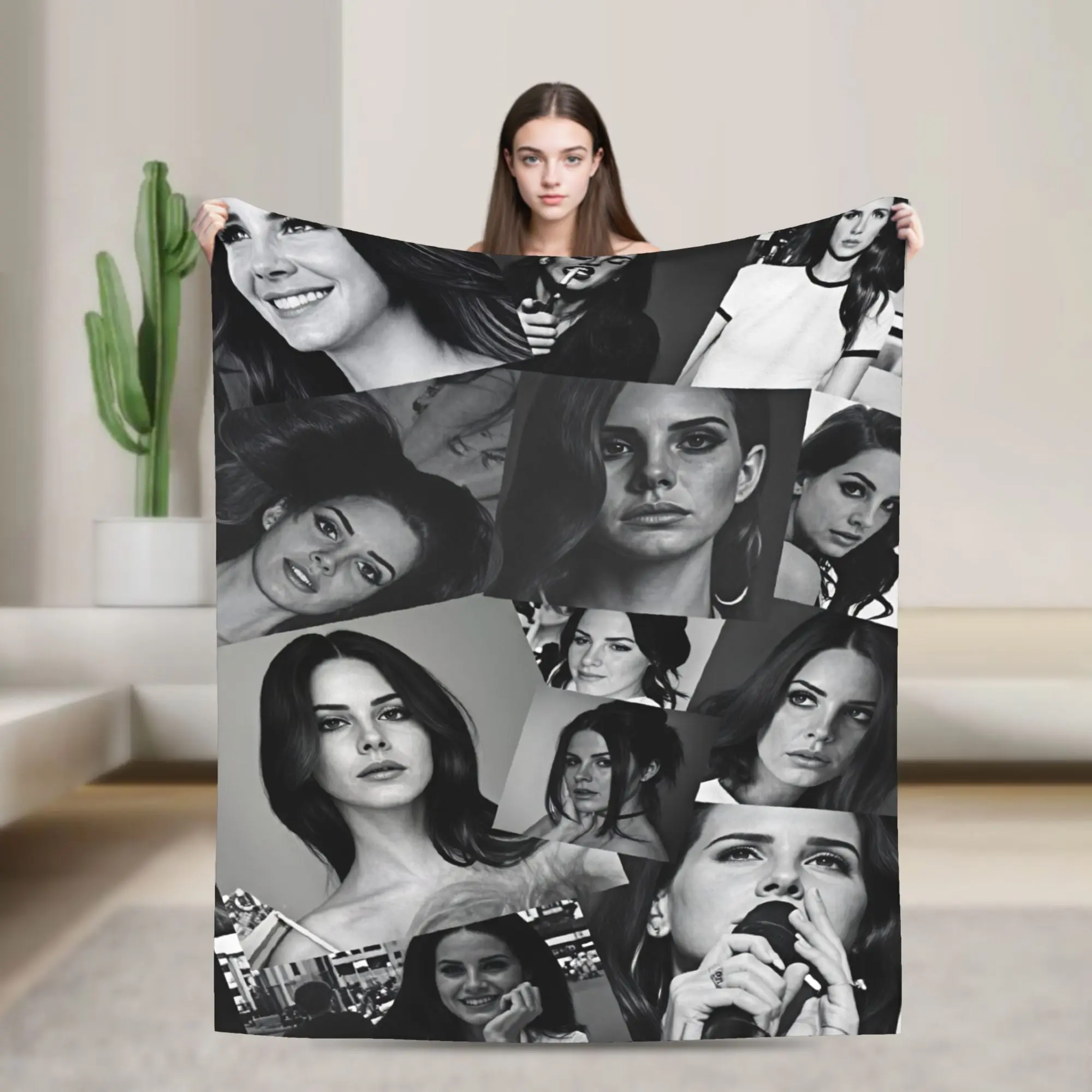 Warm Soft Blankets Decorative Hot Singer Lana Del Rey Throw Blanket  Flannel Bedspread For Couch Chair Novelty Sofa Bed Cover