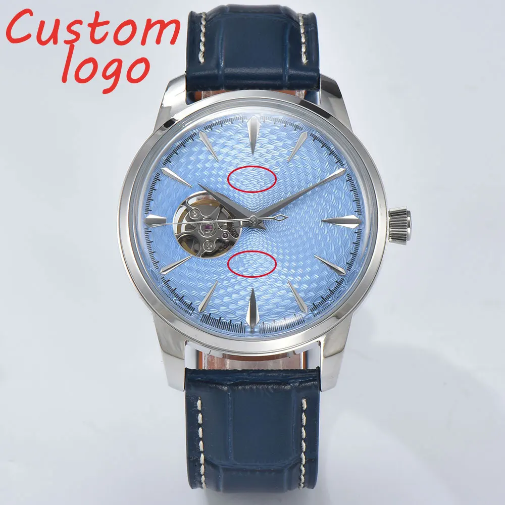 

NH38 Cocktail Automatic Watch 10barWaterproof Watch Double Dome sapphire Crystal shell Dive Clock Date Leather Strap Men's watch