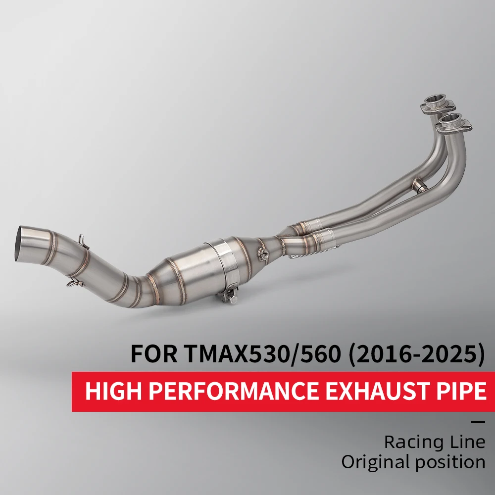 For TMAX530 TMAX 560 (2016-2025 model year) motorcycle stainless steel with single oxygen sensor front exhaust TMAX-K175 complet