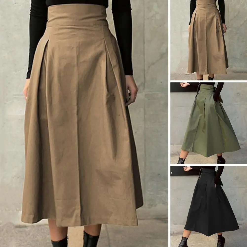 

Attractive Midi Skirt Slim Comfy Party Skirt Slim-fitting Pure Color Skirt