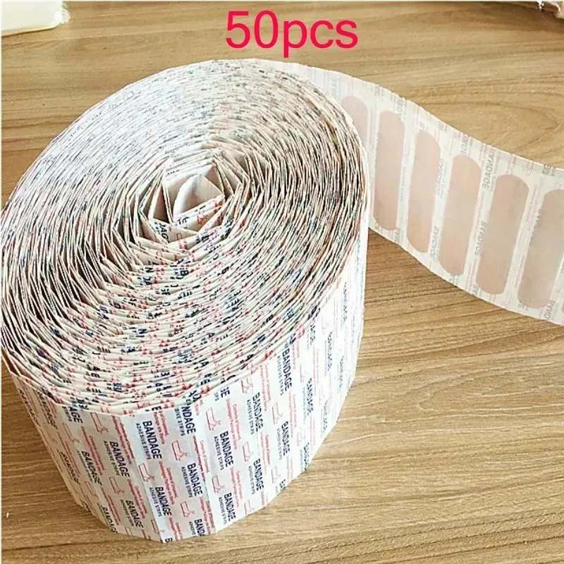 50/100/200/300Pcs PE Band-Aid Breathable Adhesive First Aids Medical Bandages Patch Cushion Wound Hemostasis Stickers