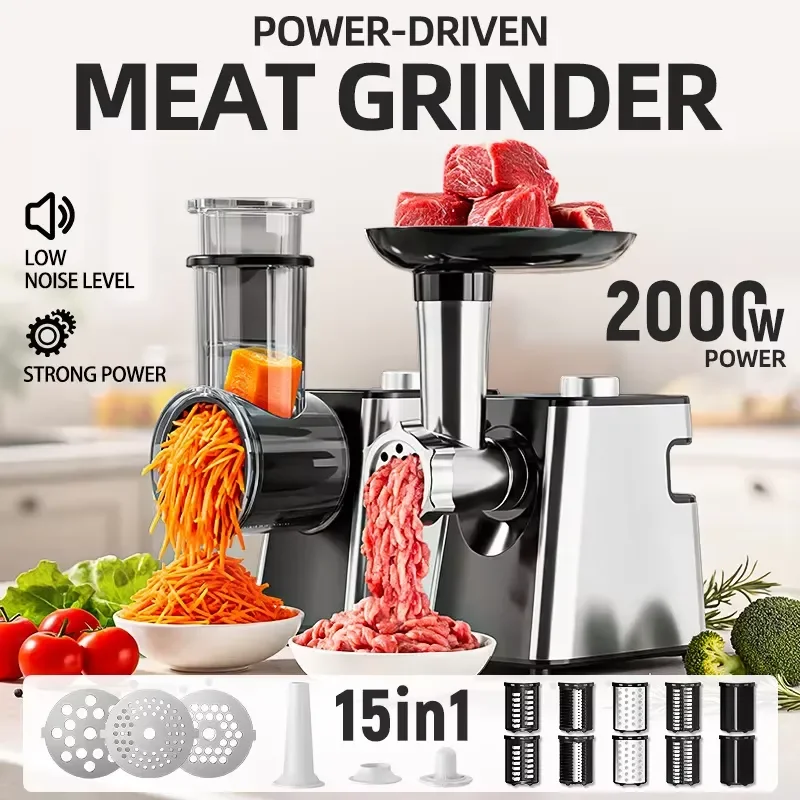 Electric Meat Grinder Stainless Steel Kitchen Chopper Mini Food Processor Safe Design Household Vegetable Mixer Compact Easy