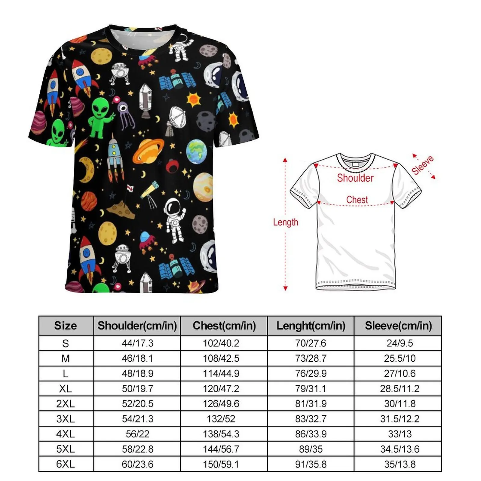 Celestial Space T Shirt Solar System Planets Fashion T-Shirts Couple Funny Tee Shirt Beach Short Sleeve Graphic Tops Plus Size