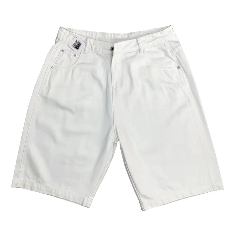 SBKZ Amerikaanse Sle Loose Fit heren Wit Casual orts Zomer 7/8 Lengte Hip Hop Old School Rechte Pijpen Katoenen Jeans