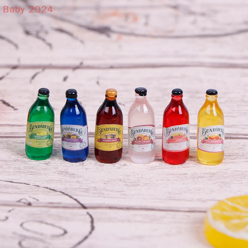 6 個 1/12 ドールハウスミニチュア樹脂ボトルシミュレーションワインボトルモデルキッチン装飾