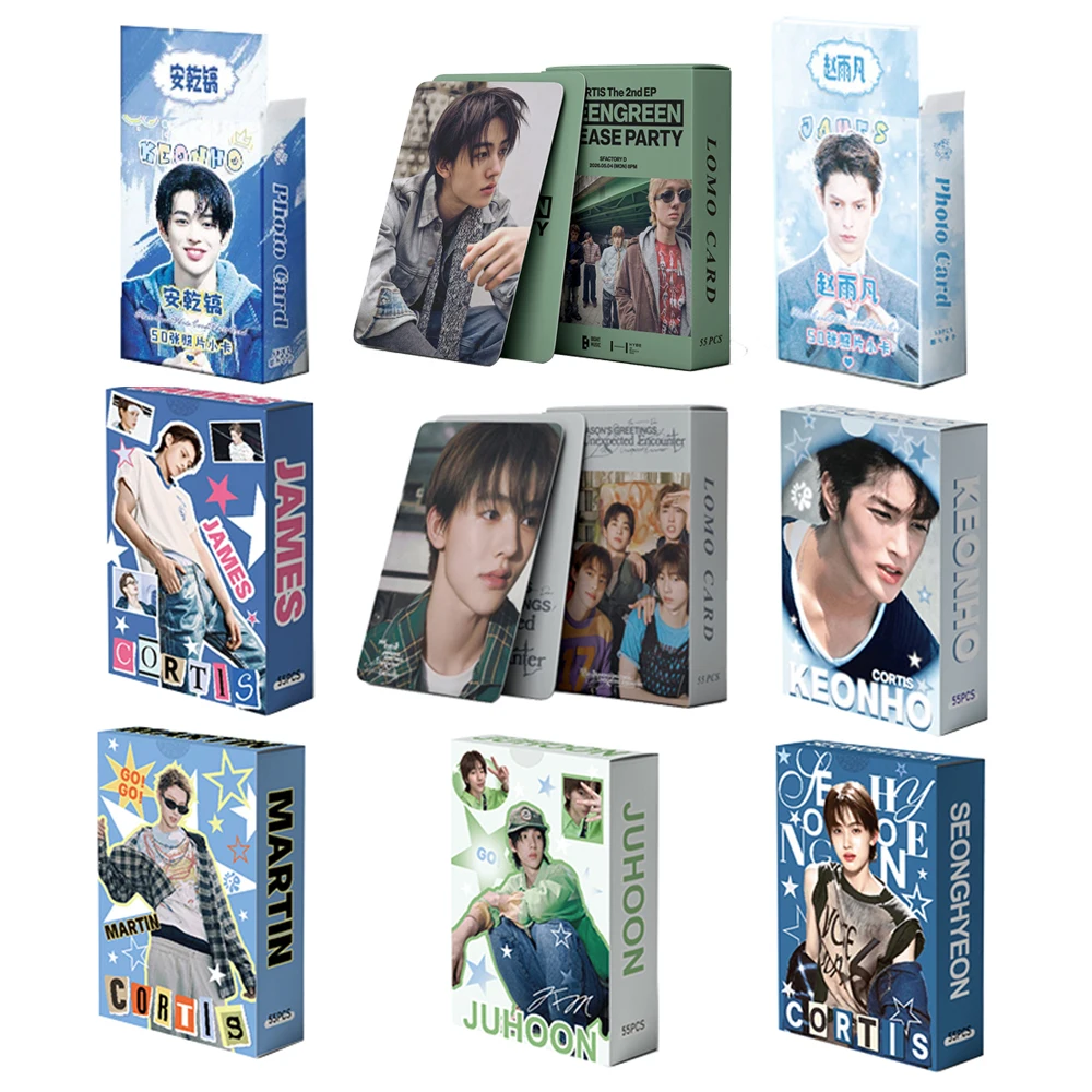 55pcs/set New Album GREENGREEN Lomo Cards CORTIS Photocards JAMES MARTIN Juhoon Seonghyeon Photo Printed Cards Fans Gifts
