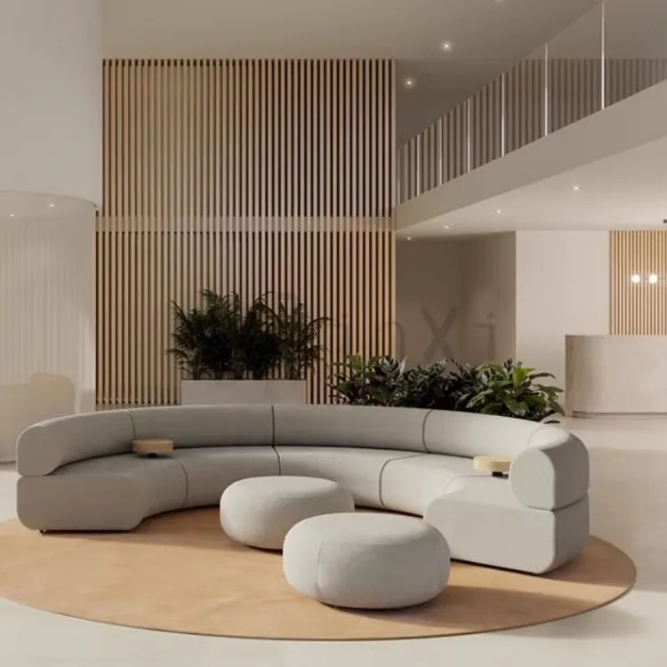 Fabric modular sofa set - curved, casual, reception, round, multi-seater