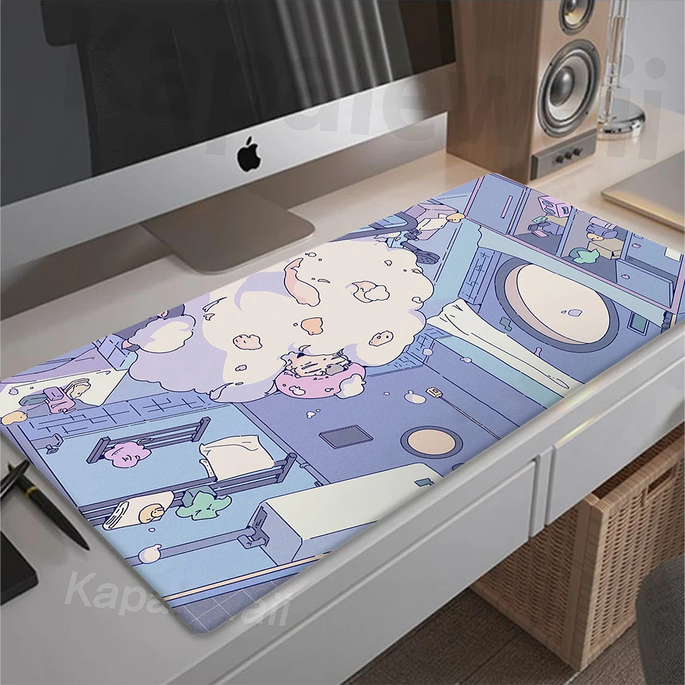 Tapis de souris de jeu Anime Kawaii, tapis de souris mignon, grand, polymères de bureau de dessin animé, accessoires de joueur PC, tapis de clavier média