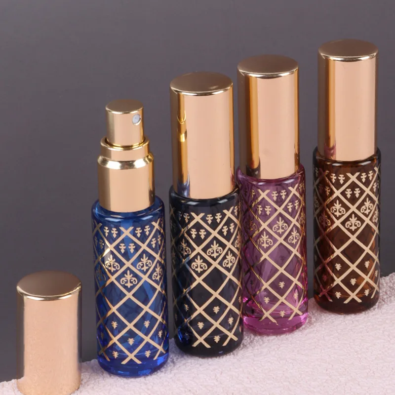 8ml Empty Colored Glass Spray Bottle Fine Mist Empty Bottle of Bulk Perfume Cosmetic Container Travel Empty Containers