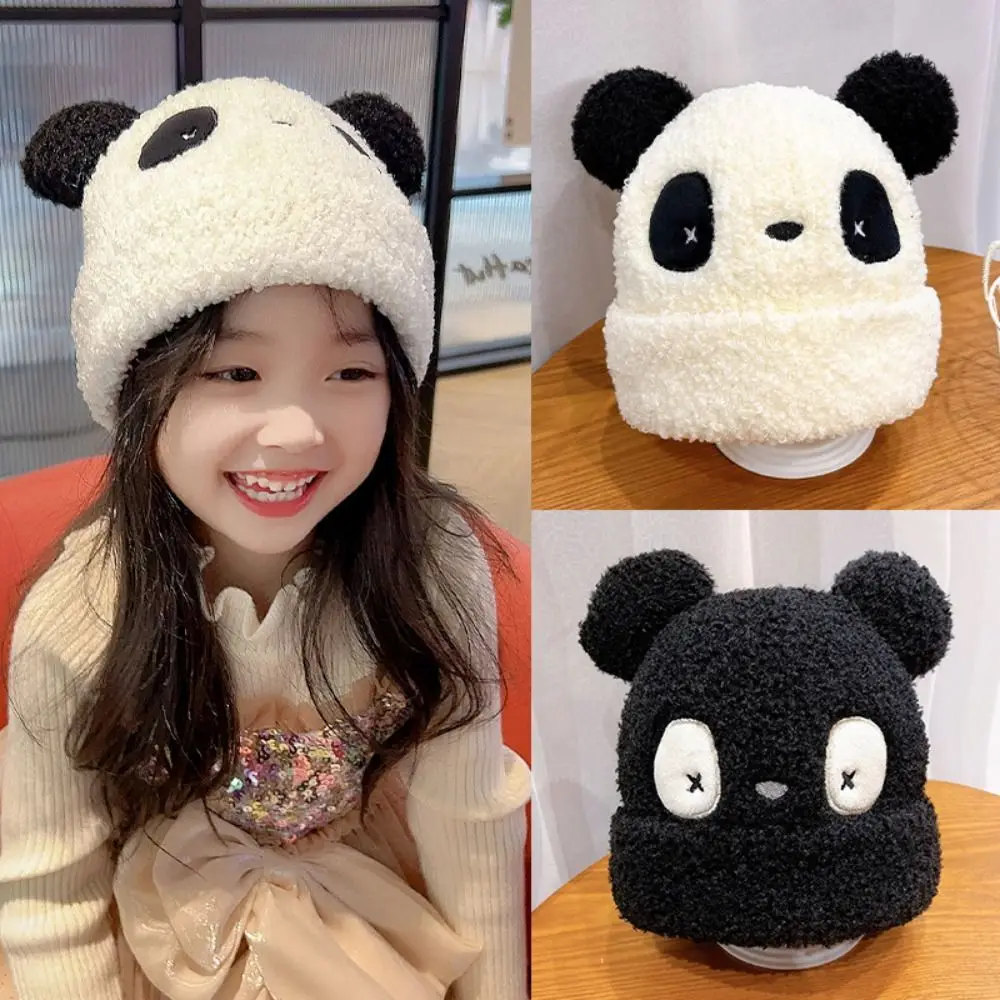 

High Quality Cute Panda Ears Hat Warm Autumn Winter Knitted Hat Windproof Soft Beanie Cap for Children