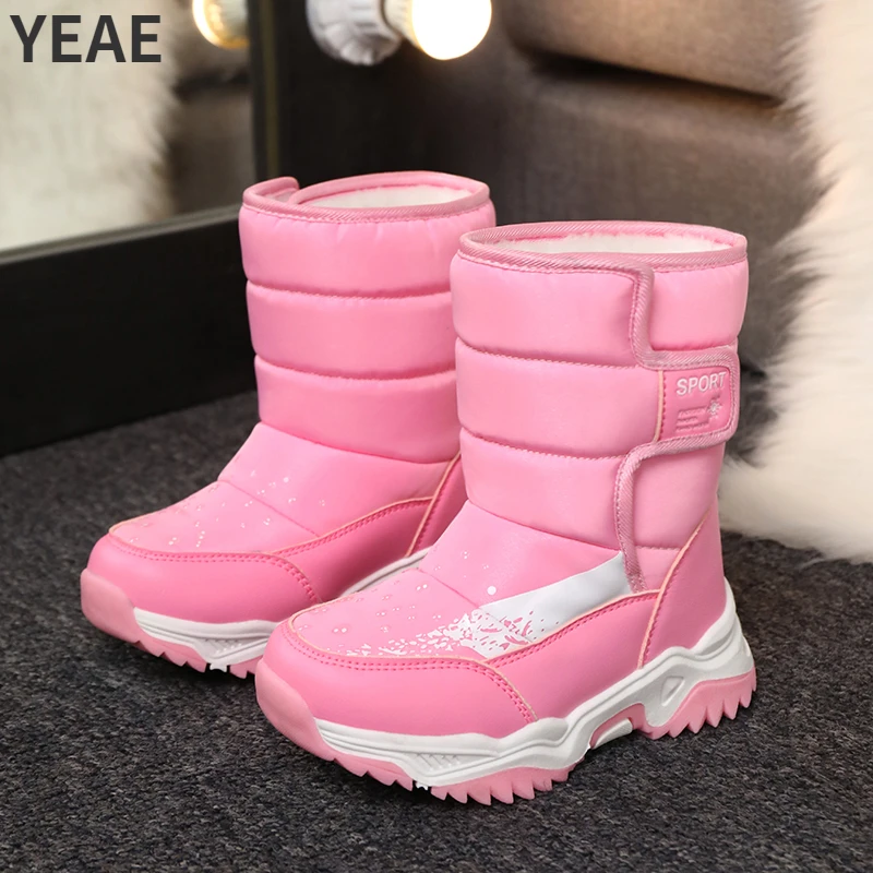 Botas de nieve para niñas, zapatos de invierno para niños, zapatillas para niños de 2 a 8 años