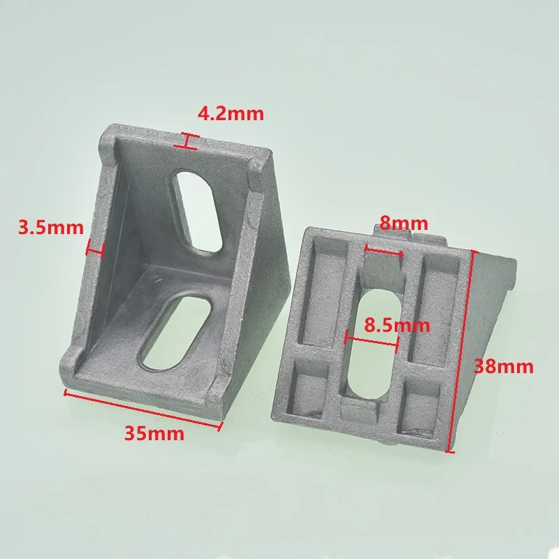 10 Stück Eckbeschlag Winkel Aluminium-Verbindungsstück Halterung Verschluss 2020 3030 4040 4545 Serie Industrie-Aluminiumprofil – Detail 6