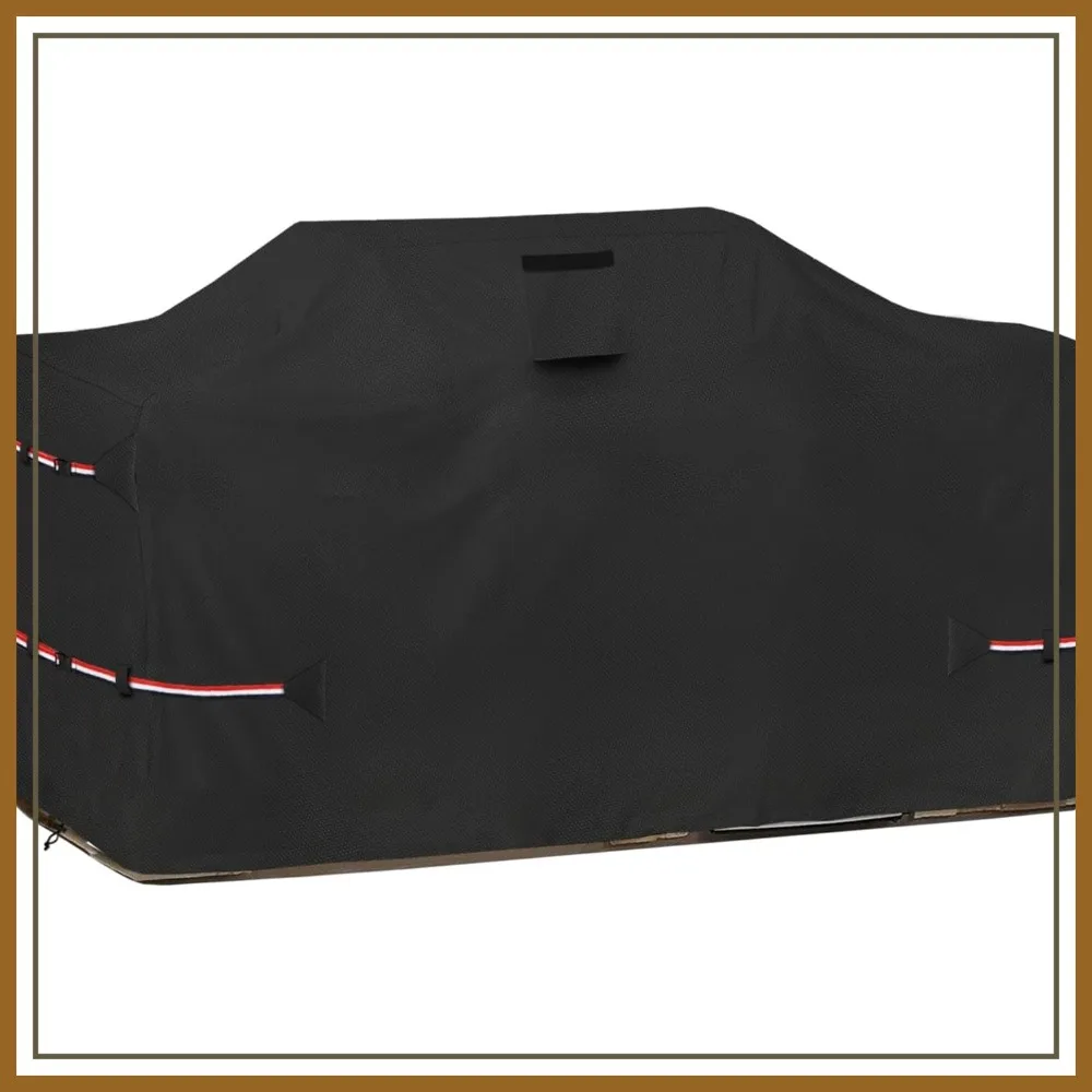 

98 Inch Heavy Duty Waterproof Island Grill Cover - 600D Fabric, Black