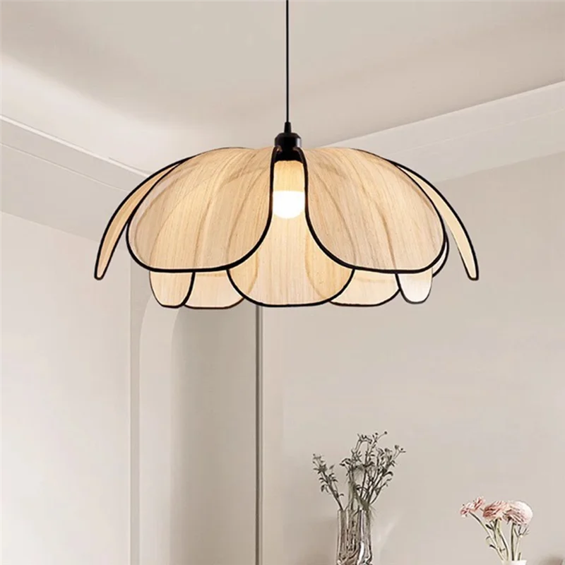 AA81-Vintage Style Lotus Hand-Woven Chandelier For Living Spaces, E27 Socket, AC85-265V Adjustable Color Settings