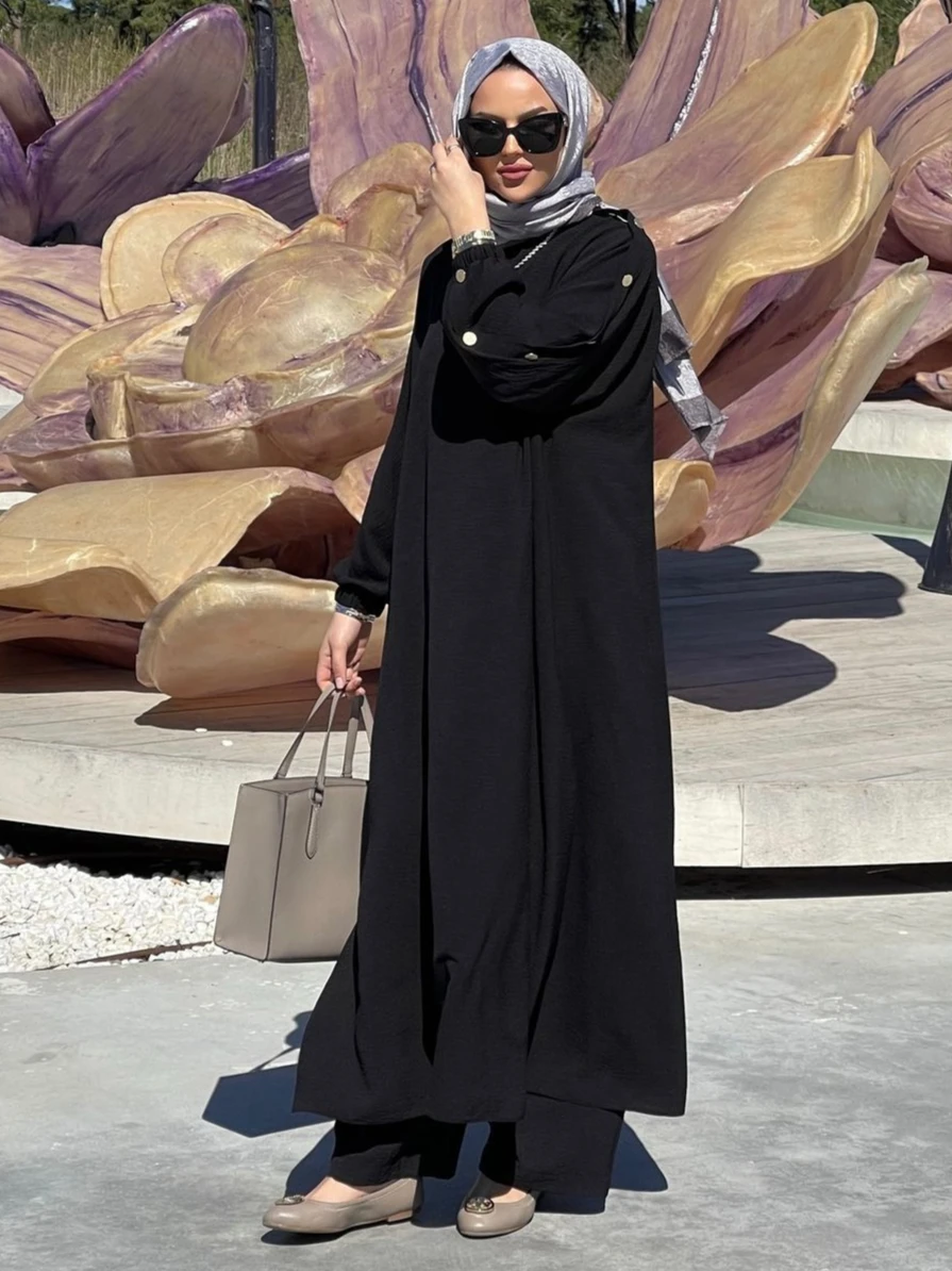 Robe musulmane pour femme, ensemble 2 pièces, chemisier, manches longues, chemise Abaya, pantalon large, olympiques arabes, robes de Dubaï, ensembles musulmans