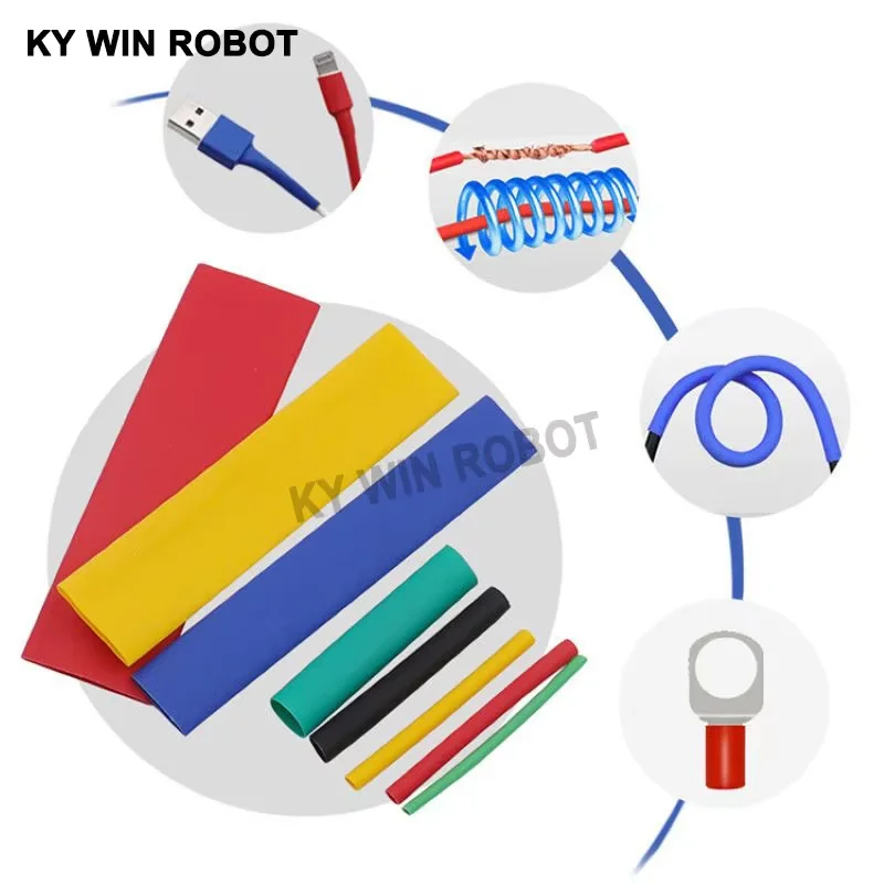 164 szt. Rurka termoodporna Zestaw do owijania termokurczliwego, rurka termokurczliwa Termoretractil Różne opakowanie Drut Tuleja izolacyjna kabla