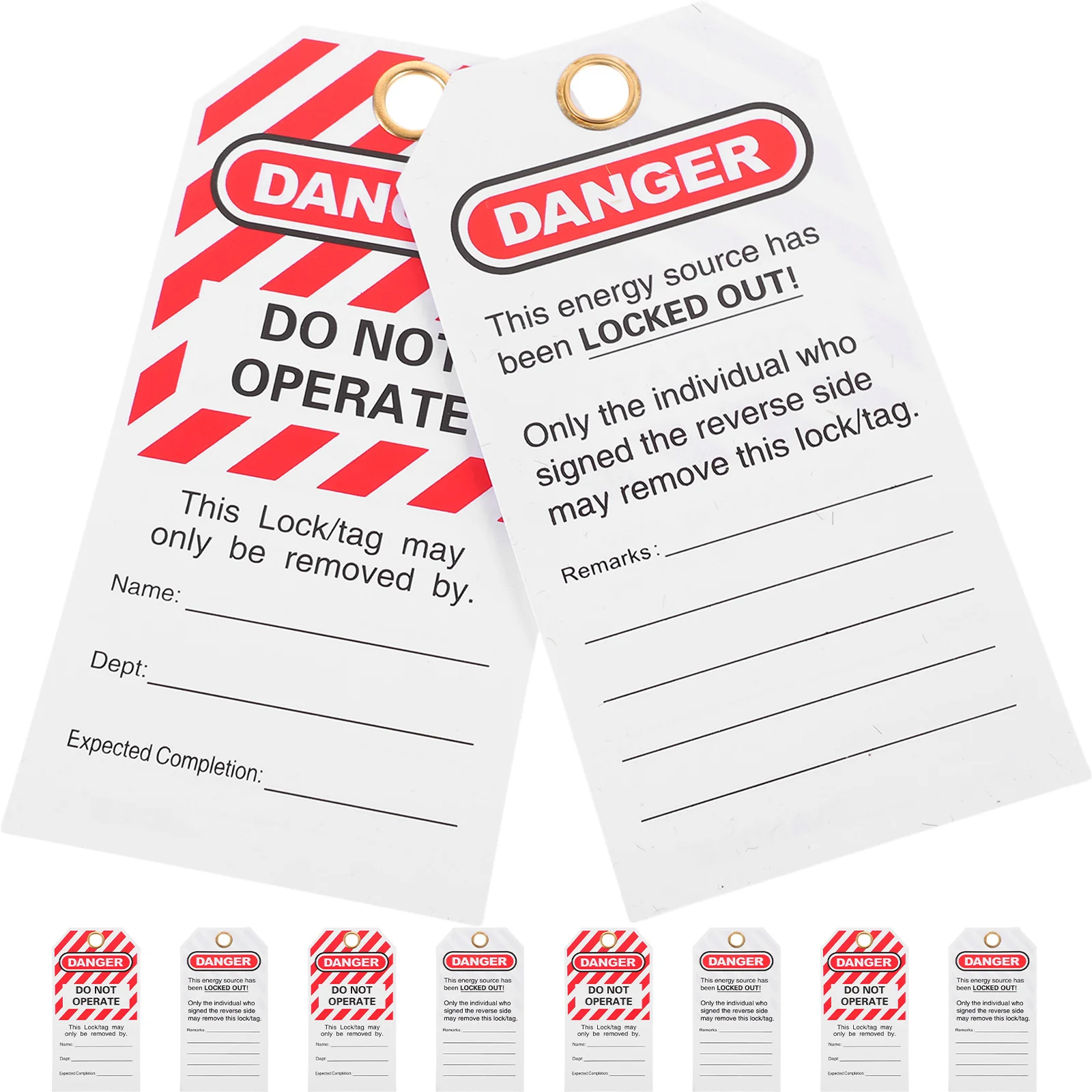 

10pcs Safety Warning Tags Tagout Bright Colors Clear Text Industrial Equipment Factory Use Material Compliance