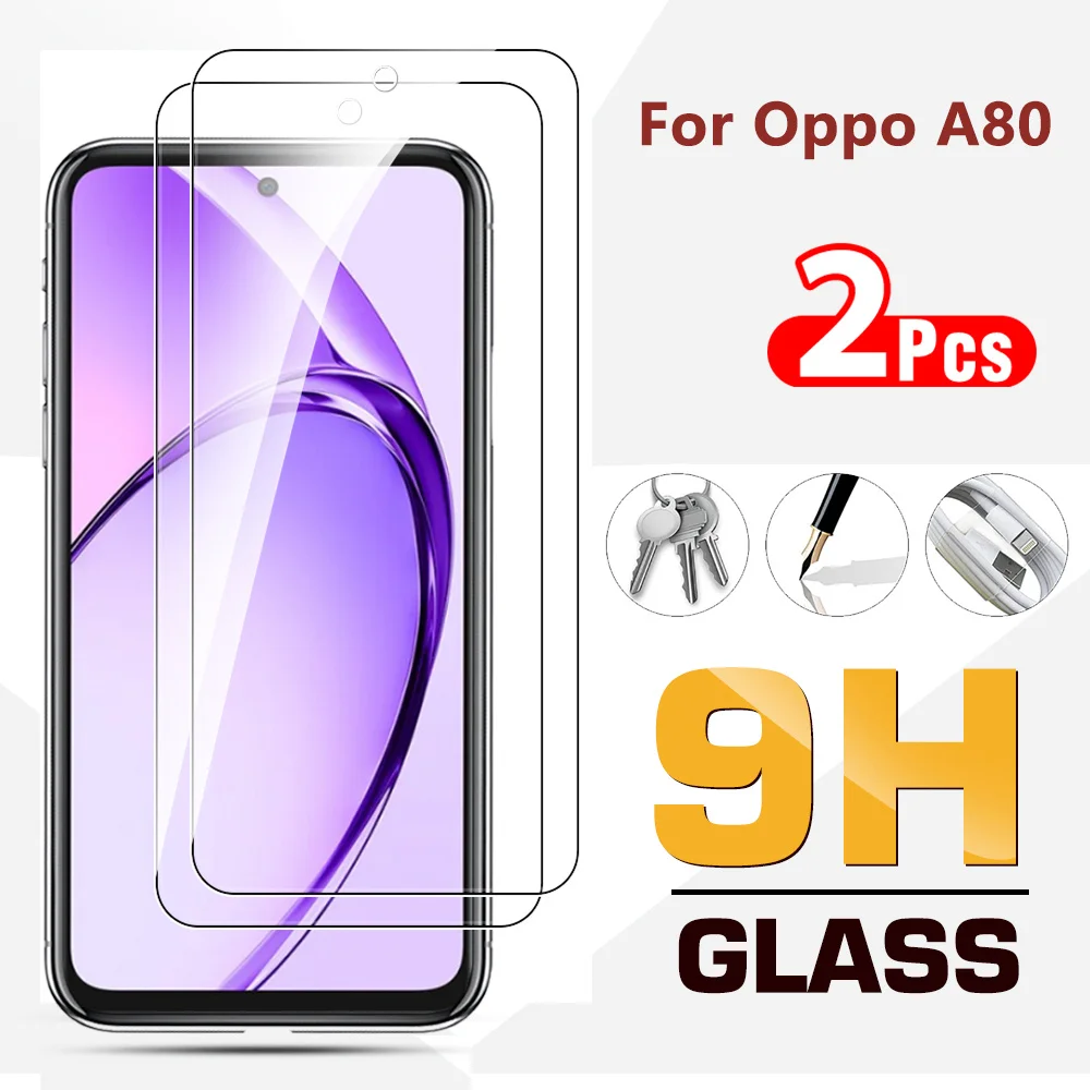 2pcs OppoA80 Protective glass For Oppo A80 A 80 80A OppoA80 Oppoa 80 5G Shockproof Screen Protector Phone front film 6.67