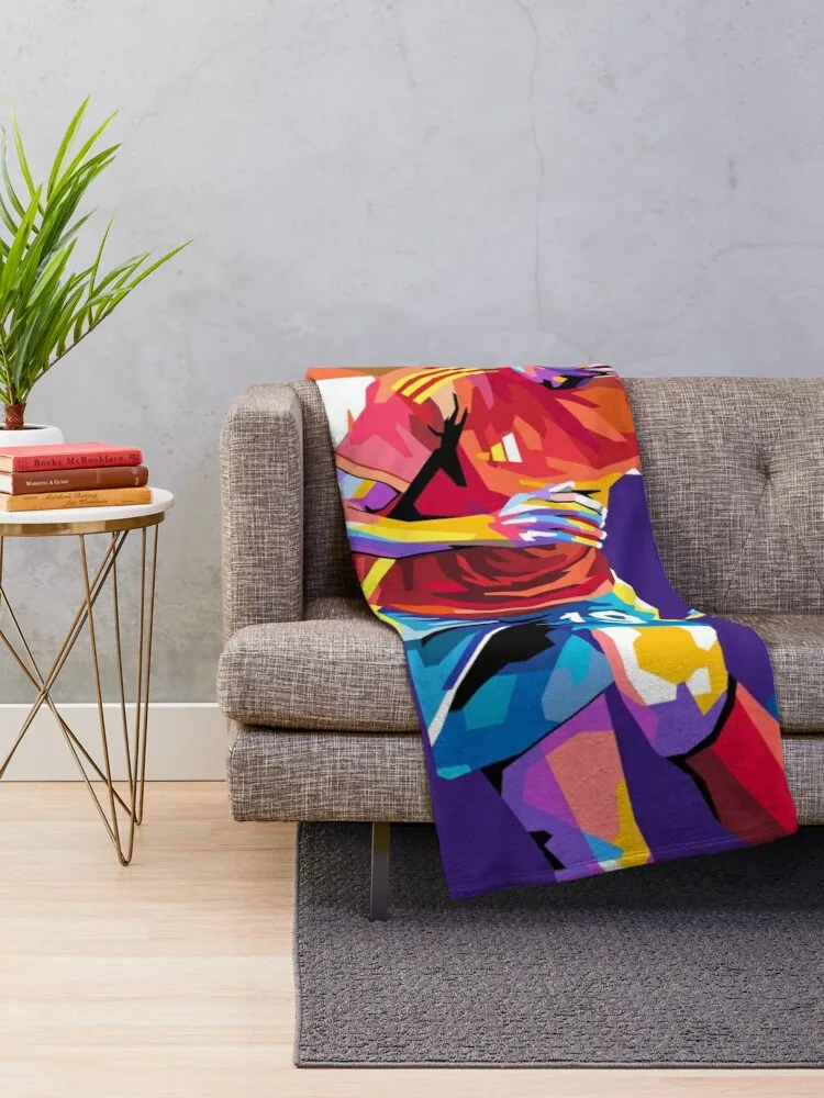 Lamine Yamal in WPAP Pop Art Throw Blanket Soft Bed covers Blankets