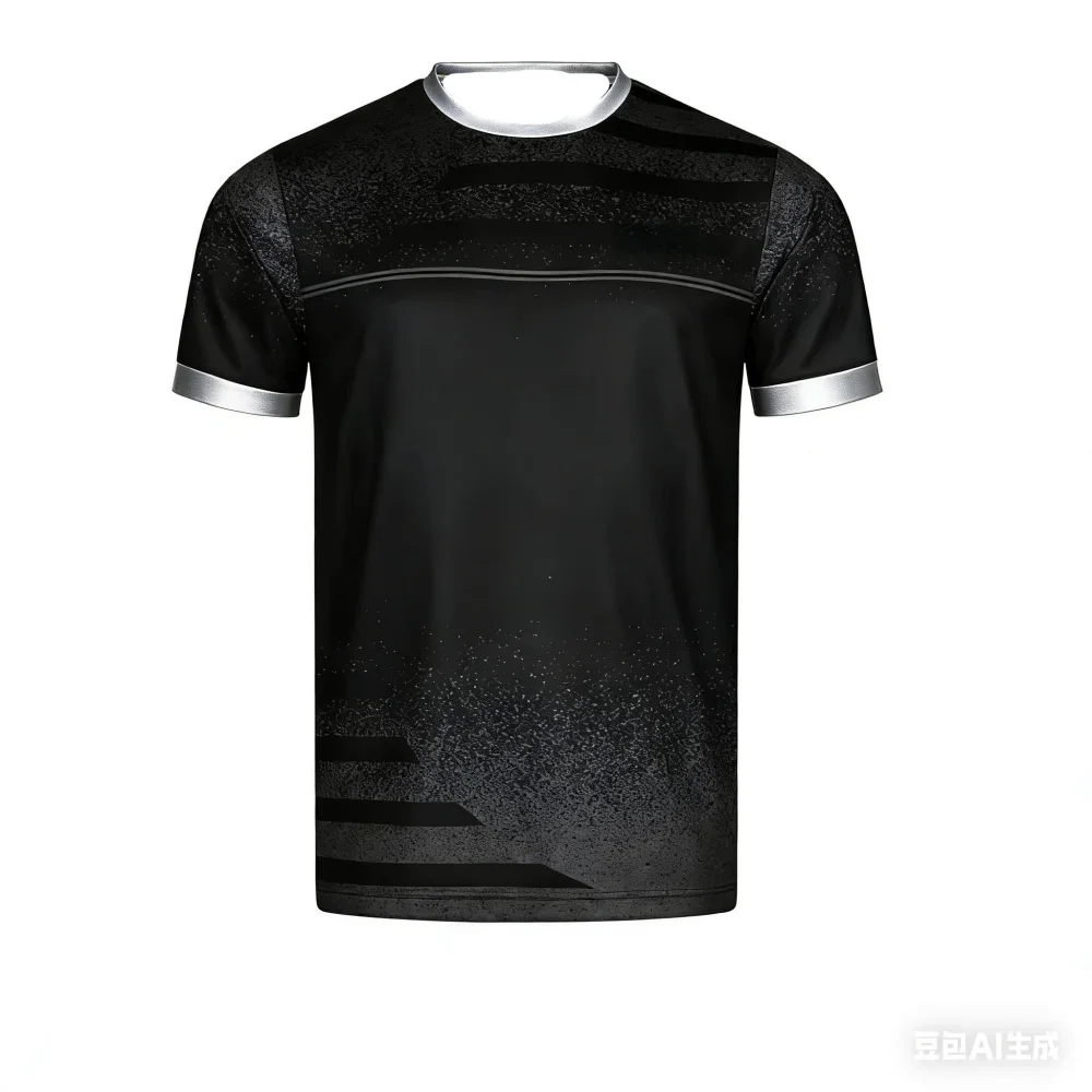New Men Table Tennis T-Shirt Gradient Pattern Men's Summer Ventilate Badminton T-Shirt Table Tennis Short Sleeve Quick Dry Top