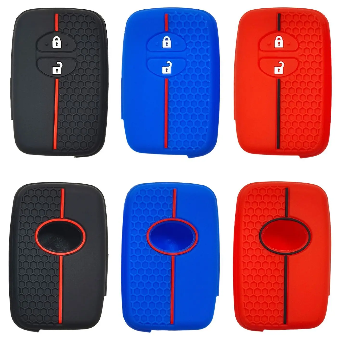 Suitable for Toyota Cruiser remote control 2-button honeycomb pattern car key case Toyota Reiz domineering silicone key case