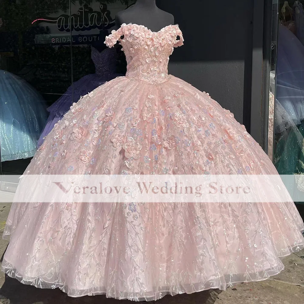 Pink Quinceanera Dress With Detachable Cape Lace-up Back Ball Gown Applique Tulle Sweet 16 Dresses Vestidos De 15 Años